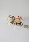 Chelle bridal bouquet with pastel flowers and roses